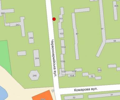 Білборд, Бігборд (Борд)  B у Чернівцях ул.Красноармейская, 101 схема