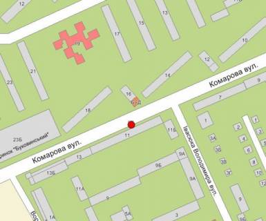 Білборд, Бігборд (Борд)  B у Чернівцях ул.Комарова, 11 схема