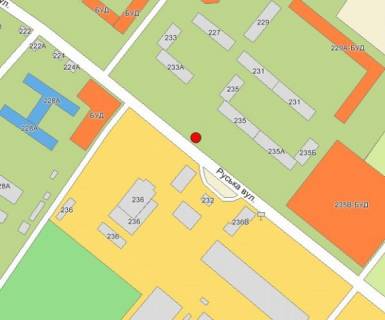 Билборд A в Черновцах, 3х6  вул.Руська, 235 в центр схема