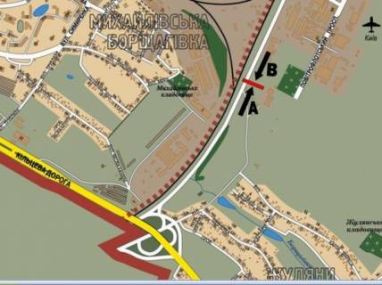 Билборд B в Киеве, 3х6  просп. Повітрофлотський / а-т Жуляни / АЗС "Талісман", в напр. Одеської пл. схема