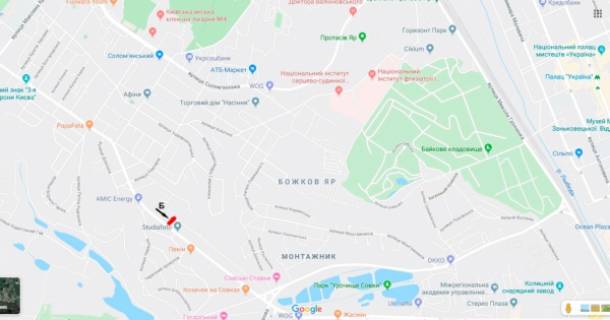 Скролер, Скрол B у Києві просп. Валерія Лобановського (Червонозоряний), 94,  в напр. просп. Голосіївский - 203626 схема