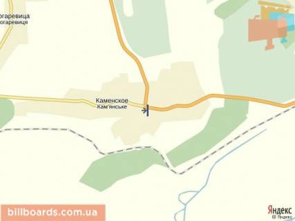 Билборд A в Иршаве с.Кам'янське, вул, Головна, траса Івано-Франківськ-Мукачево, в сторону м.Мукачево схема