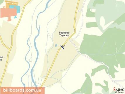 Билборд A в Тячеве с.Терново, вул.Головна центр села в сторну м.Тячів зі сторони смт.Нересниця схема