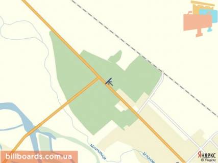 Билборд B в Тячеве с.Вільхівці, вул. Головна в сторону смт. Дубове зї сторони м.Тячів схема