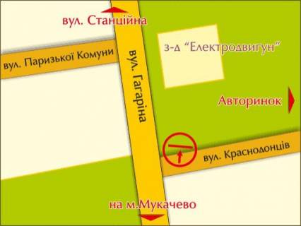 Билборд A в Ужгороде м. Ужгород,  вул. Карпатської України (Гагаріна) – Краснодонців схема