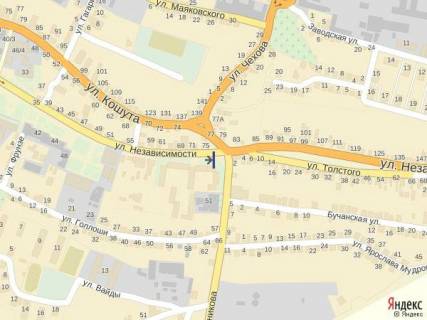 Сiтiлайт A у Тячеві, 1.2x1.8  вул. Незалежності, центр міста, біля страхової компанії Acsa та магазину Міленіум, автобусні зупинки, великий потік пішоходів схема