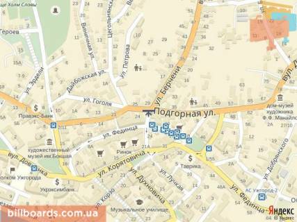 Ситилайт B в Ужгороде м.Ужгород вул.Баконія Берчені, біля автошколи, ломбарду Сакура, в сторону вул.Корятовича схема