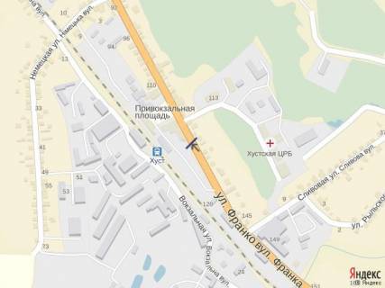 Билборд B в Хусте м. Хуст, вул. Івана-Франка, автостанція,  заїзд в центр міста, в сторону м.  Ужгород схема