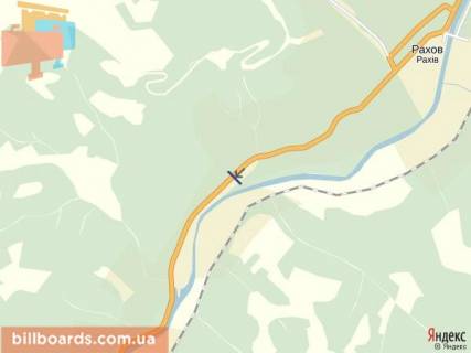 Билборд B в Рахове Рахів вул.Головна, біля стадіону виїзд з центра міста в сторону м.Ужгород схема