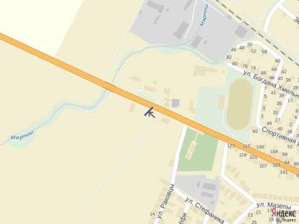 Білборд, Бігборд (Борд)  B у Тячеві м. Тячів вул. Червоноармійська,  біля стадіону,  ресторан «Оксана» траса Рогатин-Мукачево схема