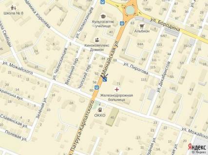 Сiтiлайт B у Ужгороді, 1.2x1.8  м.Ужгород вул.Минайська, біля жд лікарні, кінотеатру Доміон, рест.Сафарі, автобусна зупинка, виїзд з міста схема