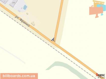 Білборд, Бігборд (Борд)  A у Хусті м.Хуст,вул.Івана Франка, АЗС ОККО, вїзд в міста, в сторону м.Мукачево схема