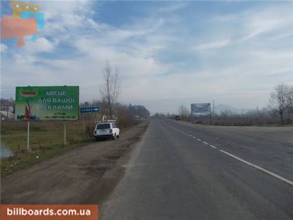 Білборд, Бігборд (Борд)  B у Хусті м.Хуст, вул. Волошина, (переїзд)  в'їзд в місто траса Мукачево-Івано-Франківськ, в сторону м. Тячів Фото 1
