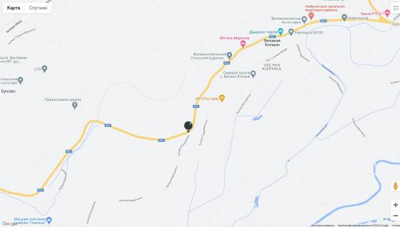 Білборд, Бігборд (Борд)  B у , , 6x3  с.Велика Копаня, вул.Миру , в сторону м. Виноградів схема