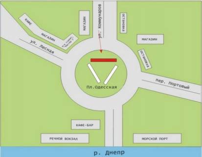 Білборд, Бігборд (Борд)  A у Херсоні вул Комунарів схема