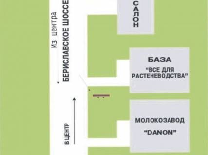 Билборд B в Херсоне, 3x6  Бериславское шоссе выезд из города (Данон) схема