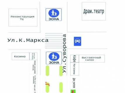 Ситилайт A в Херсоне, 1.2x1.8  ул. Суворова,5 (Парус) схема