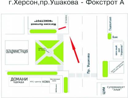 Бэклайт A в Херсоне, 3x4  пр. Ушакова - Фокстрот схема