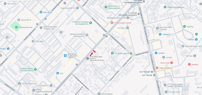 Билборд A в Одессе вул.Михайла Комарова,7 схема