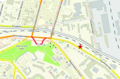 Білборд, Бігборд (Борд)  B у Одесі, 6x3  вул. Приморська №55 схема