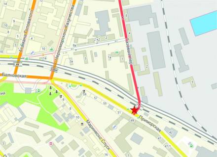 Билборд B в Одессе, 6x3  вул. Приморська / пров. Газовий №2 схема