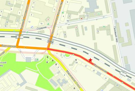 Білборд, Бігборд (Борд)  A у Одесі, 6x3  вул. Приморська №57 схема