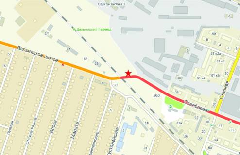 Билборд A в Одессе, 6x3  вул. Стовпова / Дальницький переїзд №2 схема