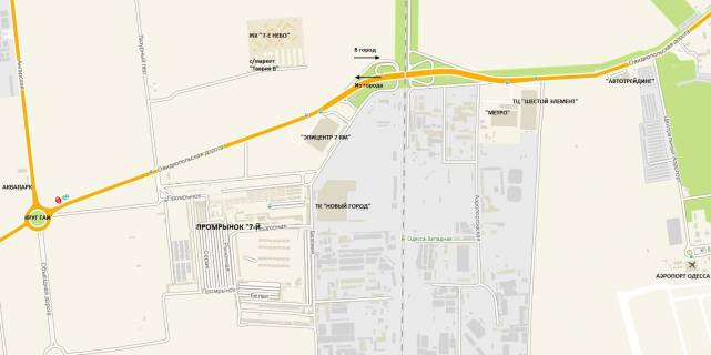 Билборд B в Одессе, 3х6  Овідіопольська дорога (10+750км) розв' язка на Овідіополь,  Авангард, до Двух Стовпів схема