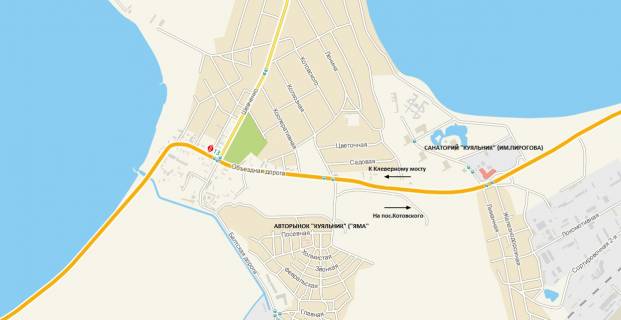 Билборд A в Одессе, 3х6  Об'їзна дорога (10+940км) - Балтська дорога,від масива Котовського до с.Усатово, Клеверного моста схема