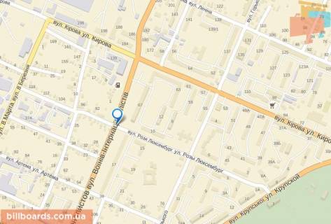 Білборд, Бігборд (Борд)  B у Мелітополі Перетин вул. В.Інтернаціоналістів / вул.Р.Люксембург (біля поворотоу до СТО "ВАЗ" -ДП "Мелітополь ЛАДА") схема