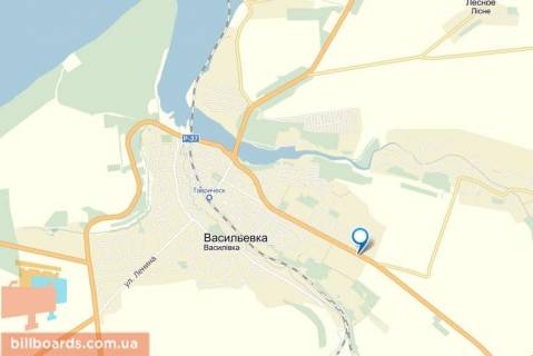 Білборд, Бігборд (Борд)  B у Василівці траса М-18 Харків - Ялта (343 + 250 праворуч) 100 м. до заправки «WOG» у напрямку м. Мелітополь схема