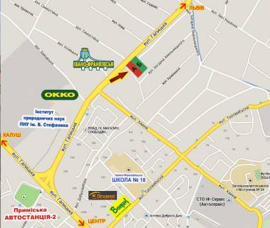 Билборд A в Угринове, 3х6  Галицька     перед знаком Ів.-Франк. (лівий) схема