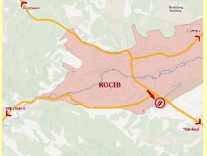 Билборд A в Косове, 3х6  м.Косів (траса Косів-Чернівці) ст.А схема