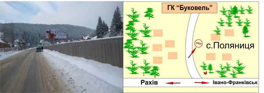Билборд A в Буковеле, 3х6  с.Паляниця  №2      схема