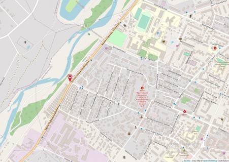 Білборд, Бігборд (Борд)  A у Івано-Франківську, 3х6  Набережна - Кармелюка перехрестя (муніципальний центр дозвілля) схема