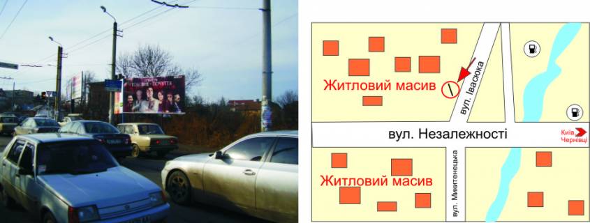 Билборд A в Трасах Івано-Франківська, 3х6  Тисменицька №9 виїзд з Івано-Франківська схема