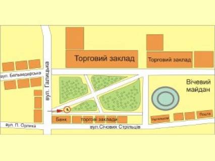 Ситилайт B в Ивано-Франковске Вічевий майдан-Галицька №3 схема