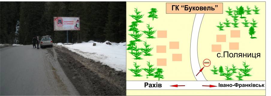 Білборд, Бігборд (Борд)  A у Буковелі, 3х6  Яблуниця №2 схема