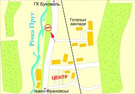 Билборд B в Яремче, 3х6  вул.Свободи (санаторій Карпати) №1 схема