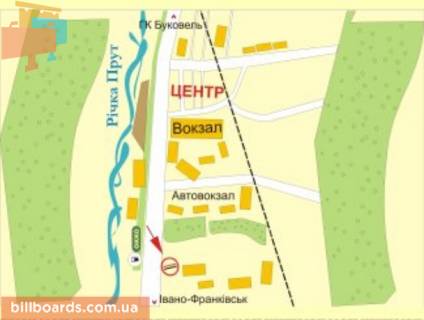 Билборд B в Яремче м.Яремче (кінець Делятина) ст.Б схема