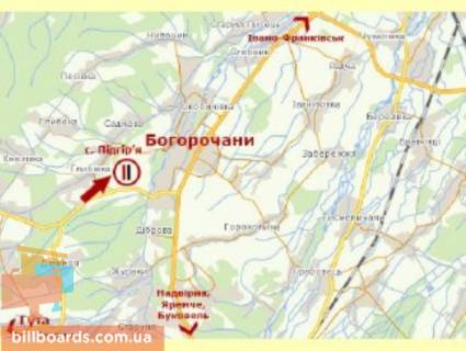 Билборд B в Гуте с.Підгір'я (дорога на Гуту) схема