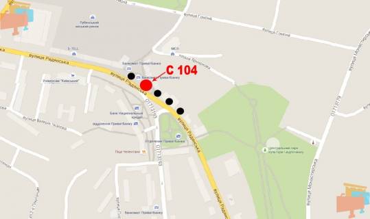 Сiтiлайт B у Лубнах пл. Ярмаркова, біля ПриватБанка схема
