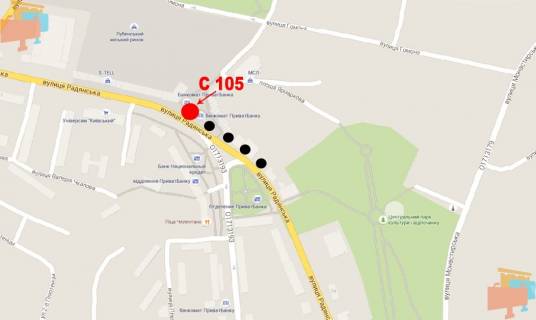 Ситилайт A в Лубнах пл. Ярмаркова біля Ринку схема