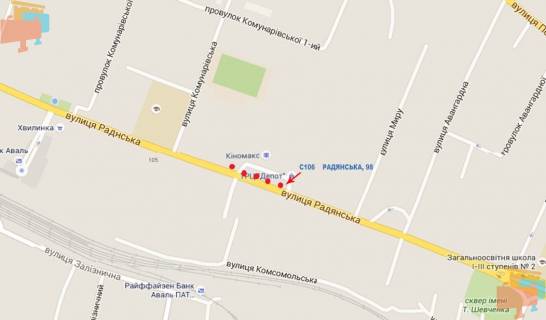 Ситилайт A в Лубнах проспект Володимирський,98 схема