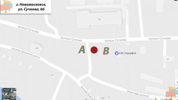 Билборд B в Самар (Новомосковск), 3х6  ул. Сучкова, 41-б, Шиномонтаж схема