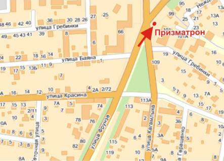 Билборд A в Полтаве Європейська вул. (Фрунзе ) та Кагамлика вул.(перехр.) схема