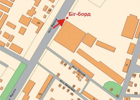 Билборд A в Полтаве, 3х6  Європейська вул. (Фрунзе),225 (авто-салон Nissan) схема