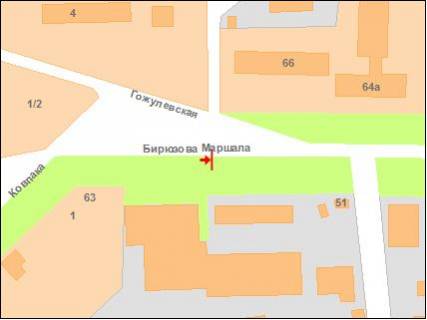 Билборд A в Полтаве ул.М.Бирюзова,51 схема