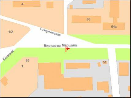 Билборд B в Полтаве ул.М.Бирюзова,51 схема