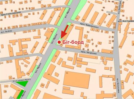 Билборд A в Полтаве, 3х6  Європейська вул. (Фрунзе) - Матросова вул. (перехр.) схема